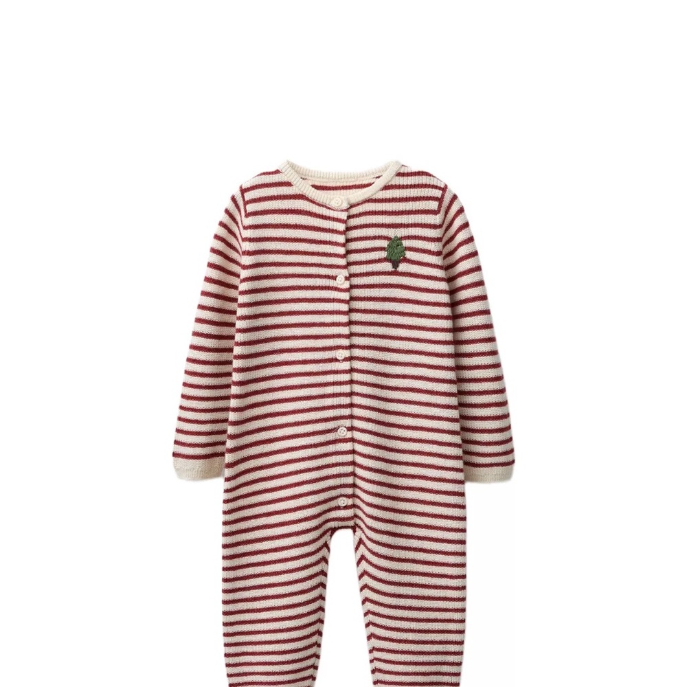 Zara Red and White Striped Kids Footie